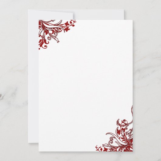 Floral Ruby 40th Anniversay Einladungen (Rückseite)