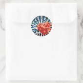 floral runder aufkleber (Tasche)