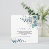 Floral Rusric Watercolor Begräbnis Danke Karte (Stehend Vorderseite)