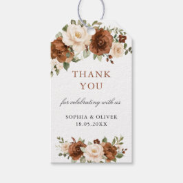 Floral Rust Peach Greenerenerity Wedding Vielen Da Geschenkanhänger