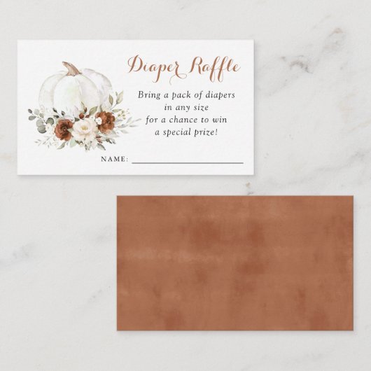 Floral Rust Pumpkin Baby Duschdusche Windelwanne R Begleitkarte (Vorne/Hinten)