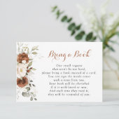 Floral Rust Pumpkin Baby Dusche bringen ein Buch RSVP Karte (Stehend Vorderseite)