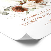 Floral Rust Pumpkin Fall Babydusche Windelwindeln Poster (Ecke)