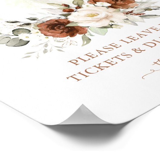 Floral Rust Pumpkin Fall Babydusche Windelwindeln Poster (Ecke)