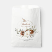 Floral Rust Pumpkin Greenerenerity Fall Baby Showe Geschenktütchen (Vorderseite)