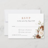 Floral Rust Pumpkin Greenery Hochzeit im Herbst UA Einladung (Vorderseite)