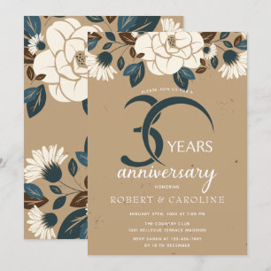Floral Rustic 30. Hochzeitstag Einladung