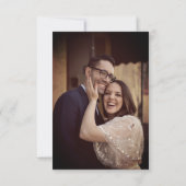 Floral Rustic Black Elegant Photo Back QR Wedding Save The Date (Rückseite)