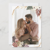 Floral Rustic Boho Fall Foto Hochzeit Einladung (Rückseite)