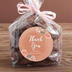 Floral Rustic Brautparty Vielen Dank rund um Runder Aufkleber
