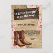 Floral Rustic Cowgirl Boots Baby Dusche Begleitkarte (Vorderseite)