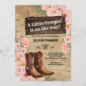 Floral Rustic Cowgirl Boots Baby Dusche Einladung (Vorne/Hinten)