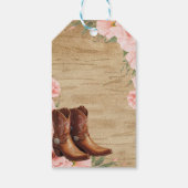 Floral Rustic Cowgirl Boots Baby Dusche Geschenkanhänger (Rückseite)
