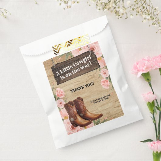 Floral Rustic Cowgirl Boots Baby Dusche Geschenktütchen (Versiegelt)