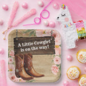 Floral Rustic Cowgirl Boots Baby Dusche Pappteller (Party)