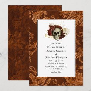 Floral Rustic Damask Gothic Wedding Einladung