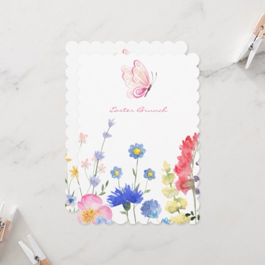 Floral Rustic Easter Einladung (Vorderseite/Rückseite Beispiel)