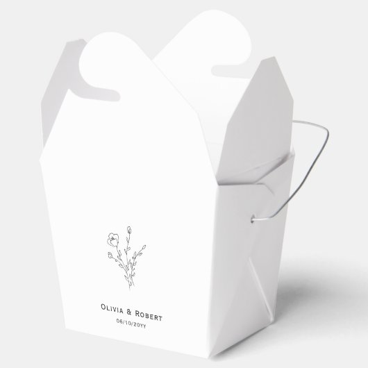 Floral Rustic einfache Hochzeit Geschenkschachtel (Geöffnet)