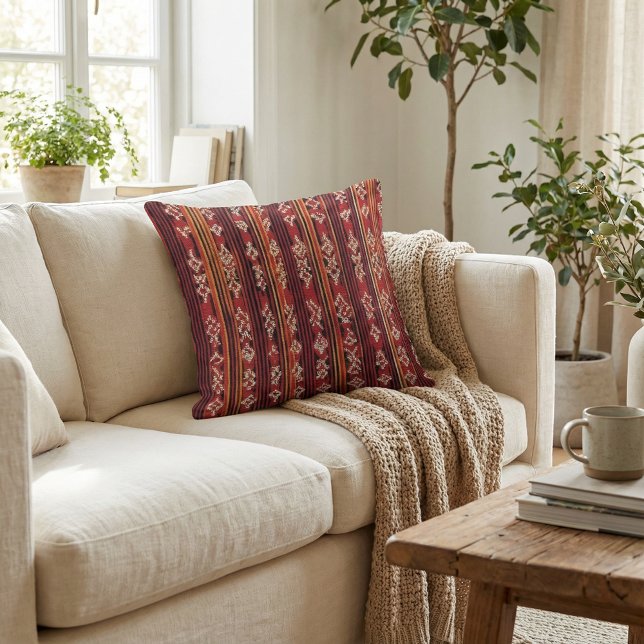 Floral rustic geometric botanical boho pattern kissen (Von Creator hochgeladen)