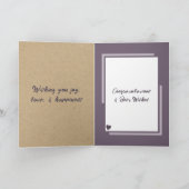 Floral Rustic Hochzeit Glückwunsch lila Karte (Innenseite)