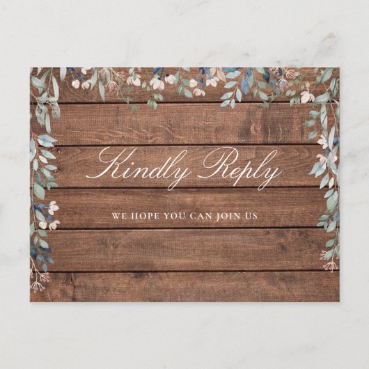 Floral Rustic Holz Song Anfrage UAWG Postkarte (Vorderseite)