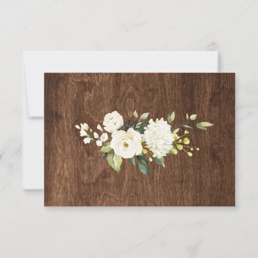 Floral rustic Holz Spitzen Lichter Mason Jar Einladung (Rückseite)