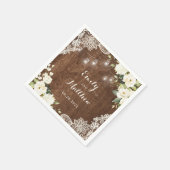 Floral rustic Holz Spitzen Lichter Mason Jars Serviette (Ecke)