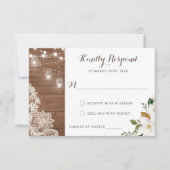 Floral Rustic Holz String Lights Magnolia UAWG Einladung (Vorderseite)