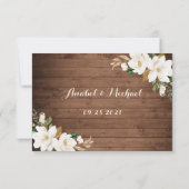 Floral Rustic Holz String Lights Magnolia UAWG Einladung (Rückseite)