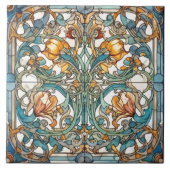 Floral Rustic Indigo Azulejo Tiles Fliese (Vorderseite)