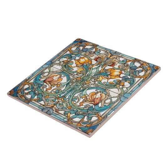 Floral Rustic Indigo Azulejo Tiles Fliese (Seite)