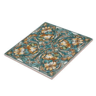 Floral Rustic Indigo Azulejo Tiles Fliese