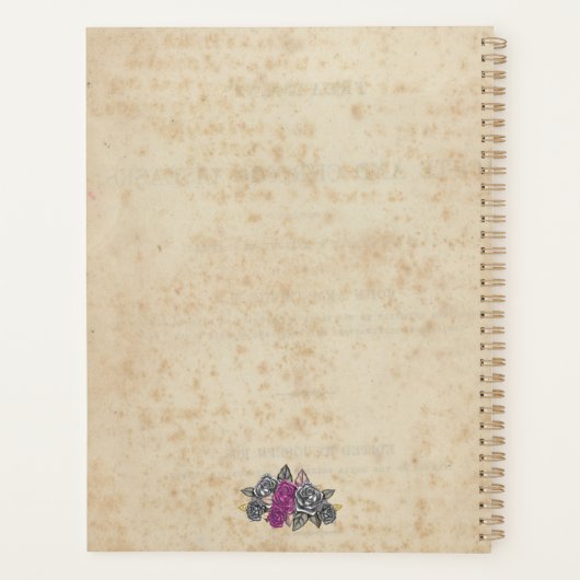 Floral Rustic Inspirier School Planer (Rückseite)