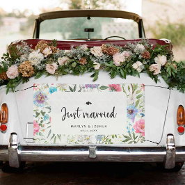 Floral Rustic Just heiratete Mr. und Mrs. Wedding  Banner