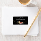 Floral Rustic Magnolia String Lights Adressaufkleber (Insitu)