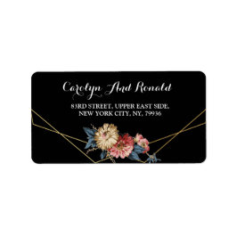 Floral Rustic Magnolia String Lights Adressaufkleber