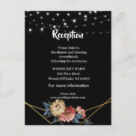 Floral Rustic Magnolia String Lights Ankündigungspostkarte