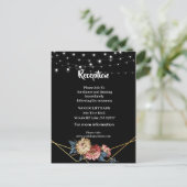 Floral Rustic Magnolia String Lights Ankündigungspostkarte (Stehend Vorderseite)