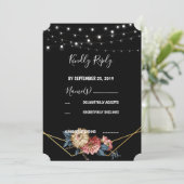 Floral Rustic Magnolia String Lights UAWG Einladung (Stehend Vorderseite)