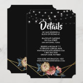 Floral Rustic Magnolia String Lights Umschließung Einladung (Vorne/Hinten)