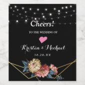 Floral Rustic Magnolia String Lights Weinetikett (Einzelnes Label)