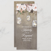 Floral Rustic Mason Jar Lights Hochzeitsprogramme Programm (Vorne/Hinten)