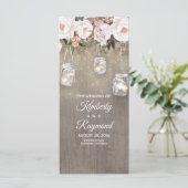 Floral Rustic Mason Jar Lights Hochzeitsprogramme Programm (Stehend Vorderseite)