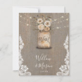 Floral Rustic String Light Bridal Shower Invite (Rückseite)