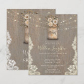 Floral Rustic String Light Bridal Shower Invite (Vorne/Hinten)