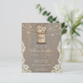 Floral Rustic String Light Bridal Shower Invite (Stehend Vorderseite)