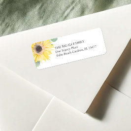 Floral Rustic Sunflower Country Stalladresse Label