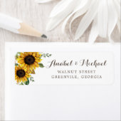 Floral Rustic Sunflower Country Stalladresse Label (Insitu)