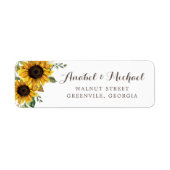 Floral Rustic Sunflower Country Stalladresse Label (Vorne)