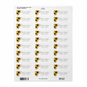 Floral Rustic Sunflower Country Stalladresse Label (Vorne)